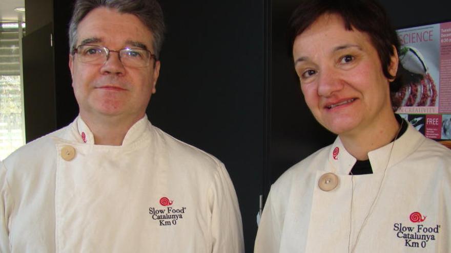 Carme Clotet i Romà Revelles al rebre el premi Slow-food.