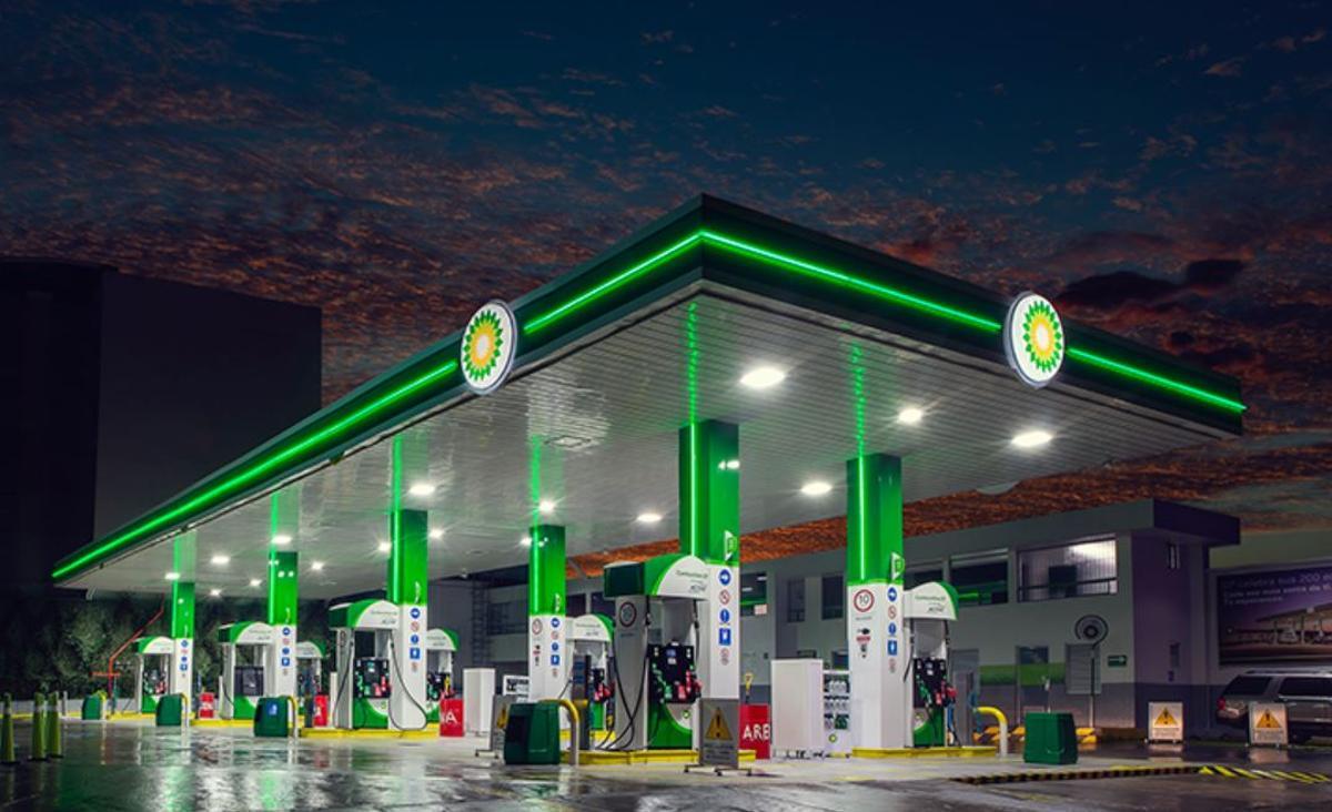 Una estación de servicio de la red de BP. 