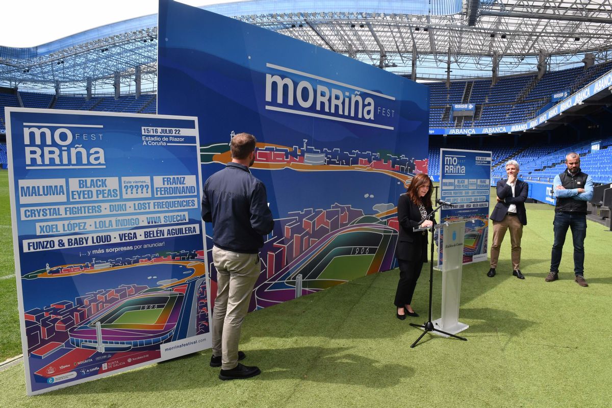 Presentación de la segunda edición del Morriña Fest en Riazor.