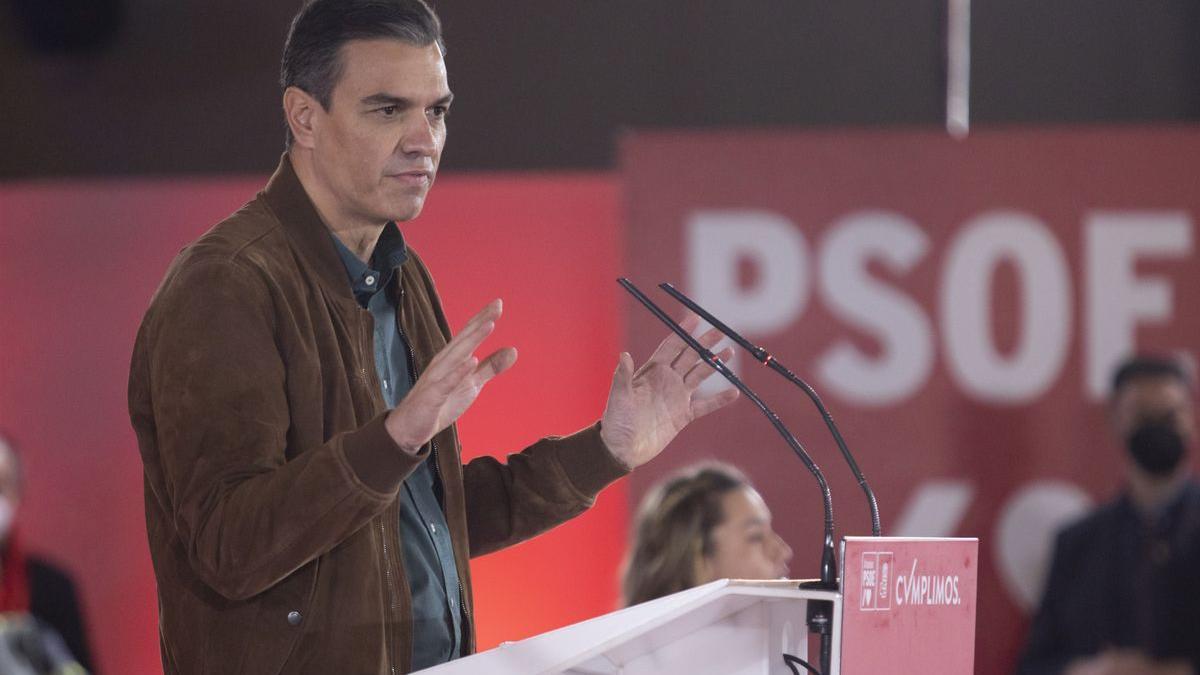 El presidente del Gobierno, Pedro Sánchez, en Gijón.