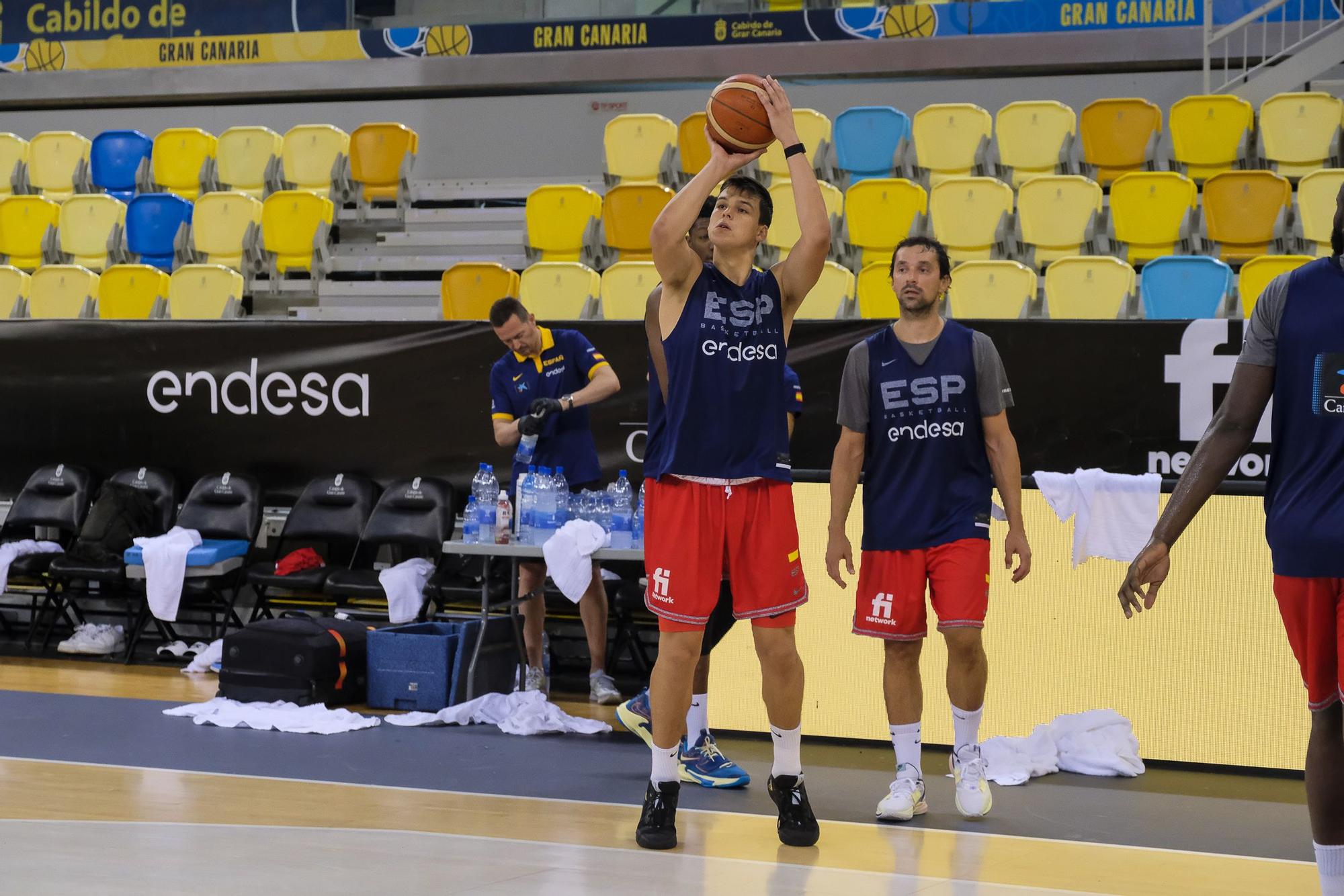 Entrenamiento de la selección española de baloncesto