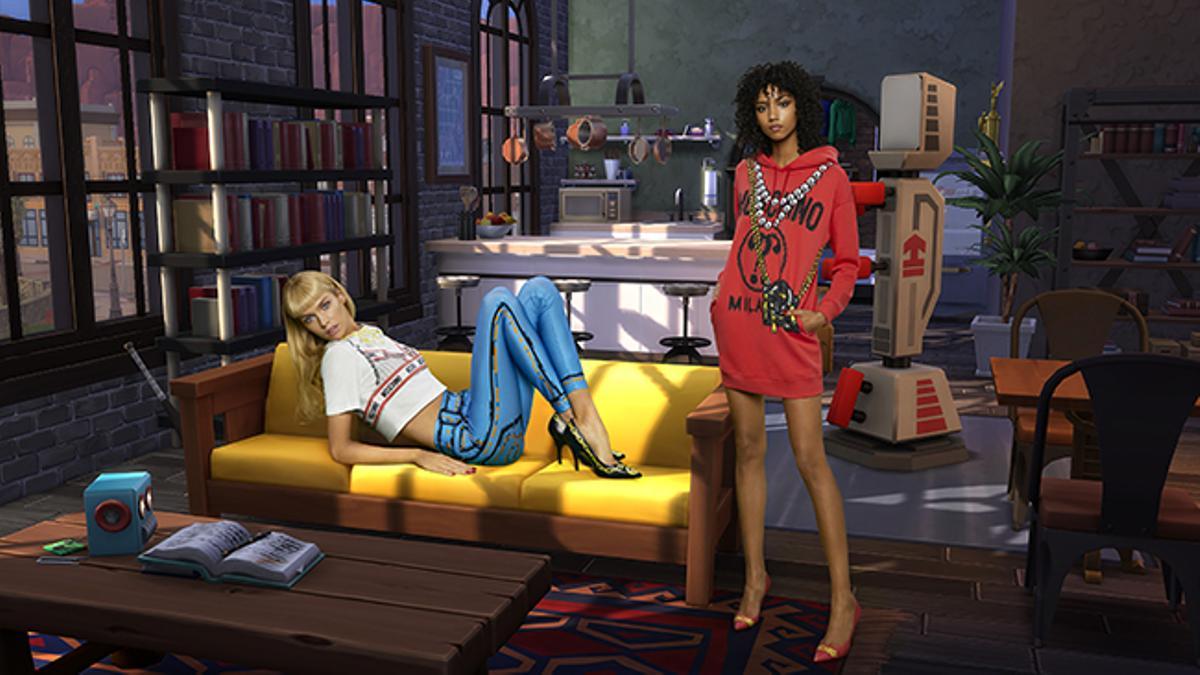 Imagen de catálogo de la colección de Moschino y Los Sims