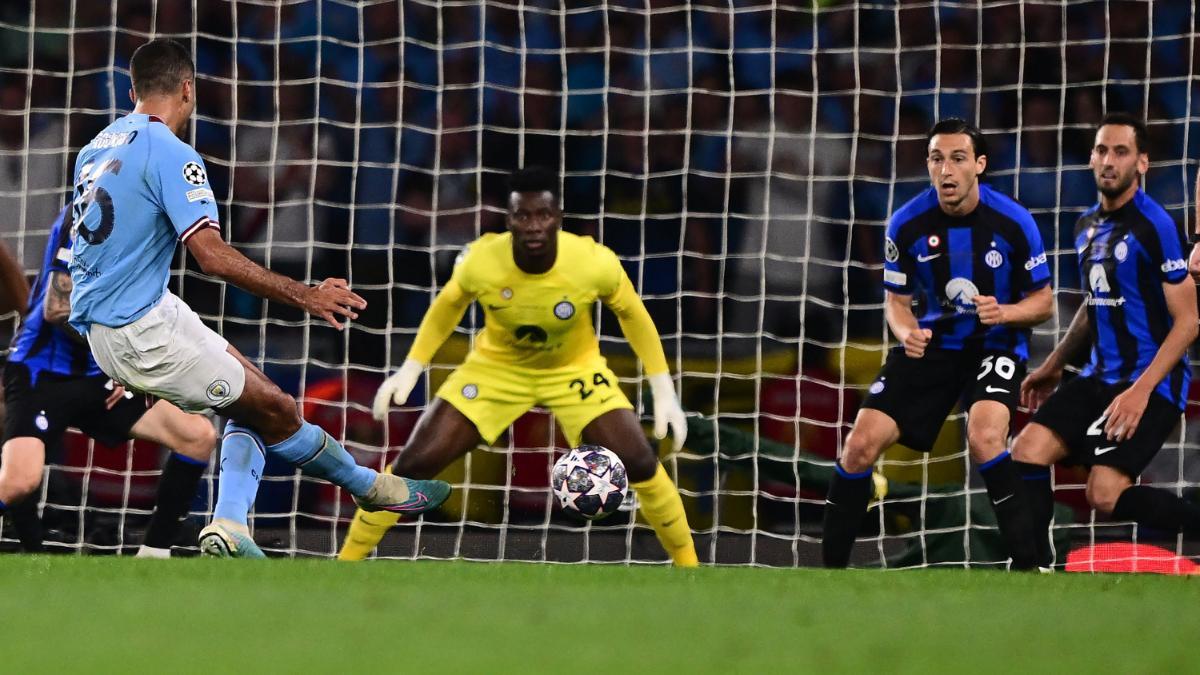 Rodri remata el 1-0 en la final de la Champions Manchester City-Inter de Milán