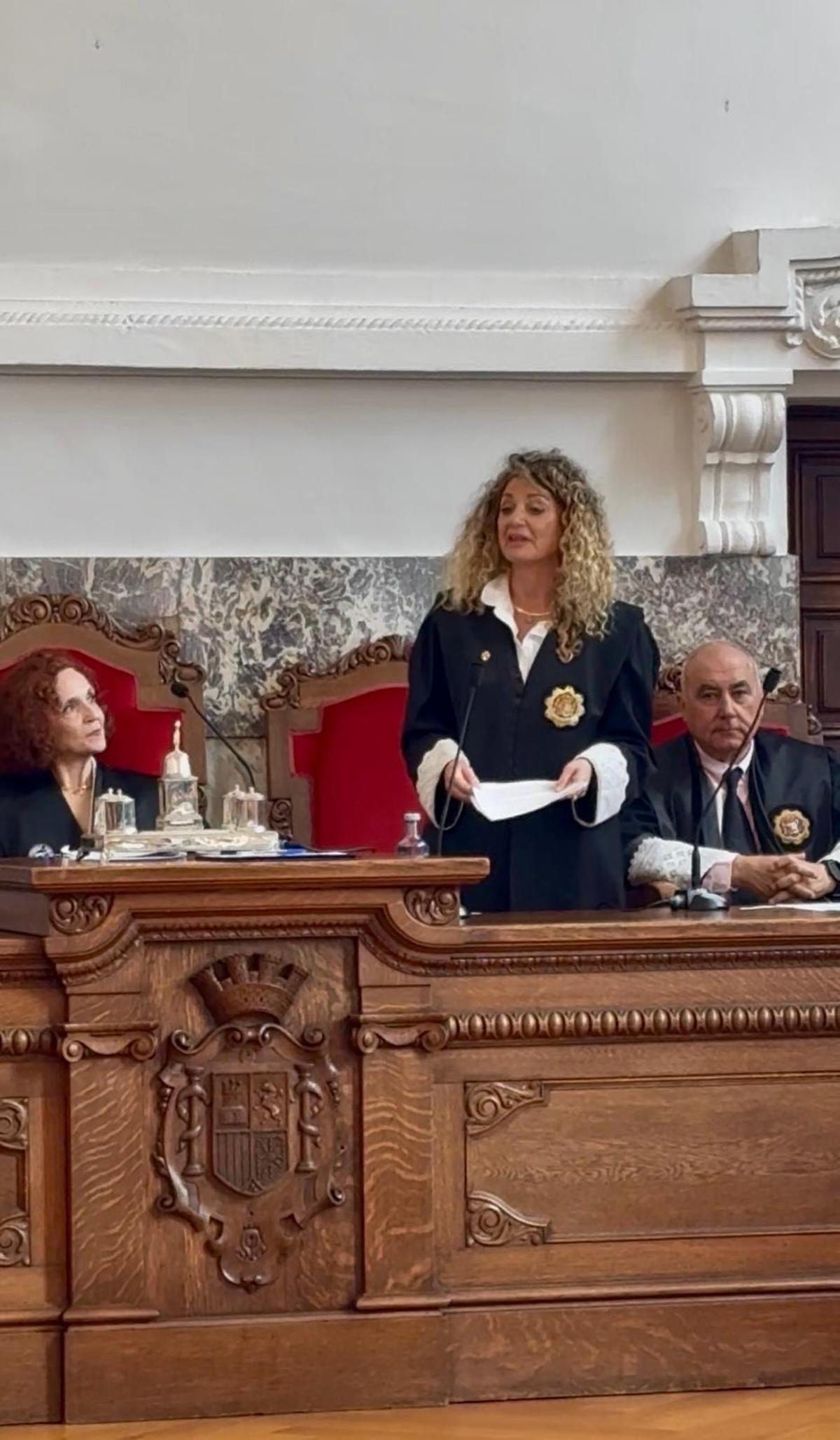 Pilar Fernández, durante su discurso.