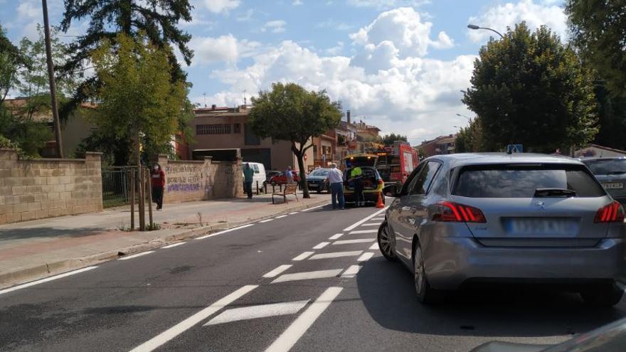 Lloc de l&#039;accident on ha mort atropellada una dona de 85 anys per un conductor begut al mig de Moià