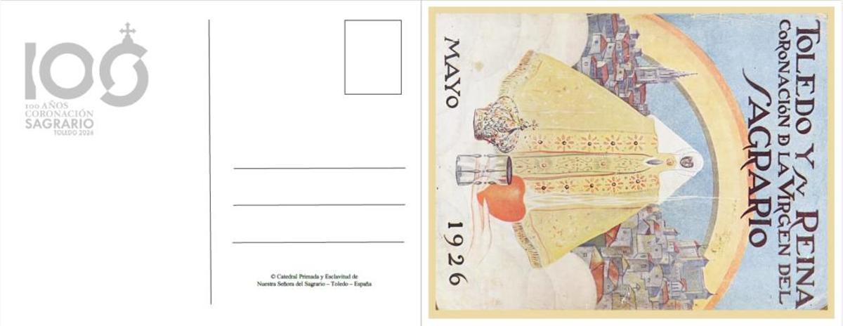 Las postales conmemorativas que traeran el matasellos de la Virgen del Rosario de Toledo