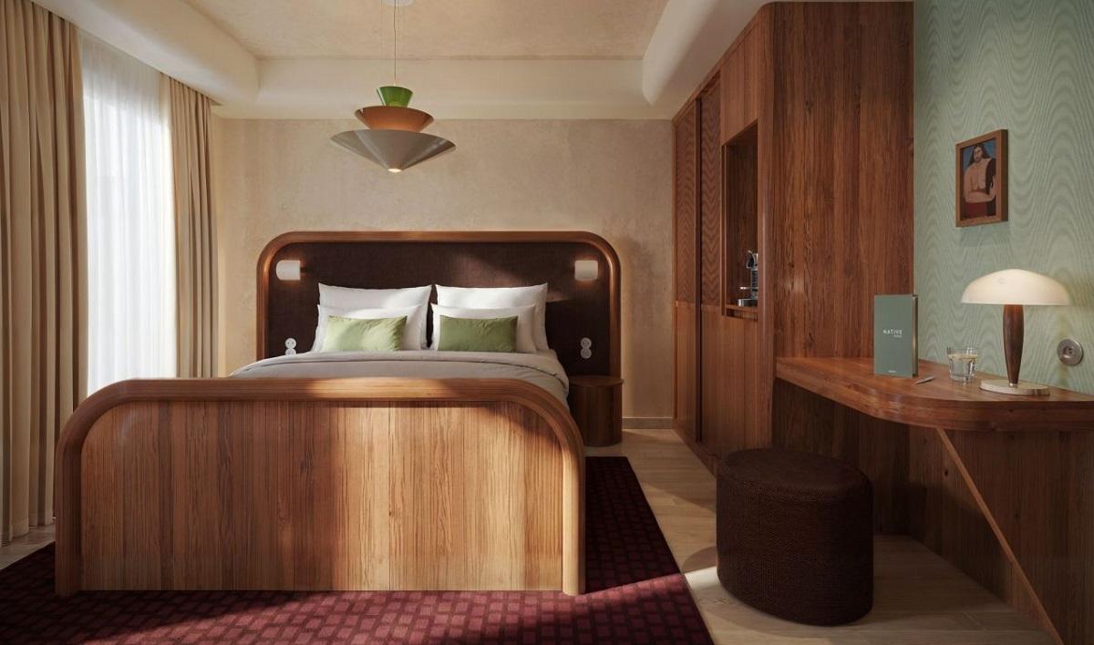El interior de una habitación del futuro hotel Native de Numa en Marbella, en una imagen compartida por la empresa.