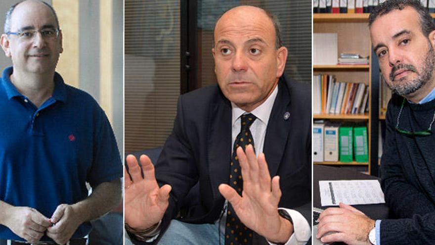 Los tres candidatos a rector, en el chat