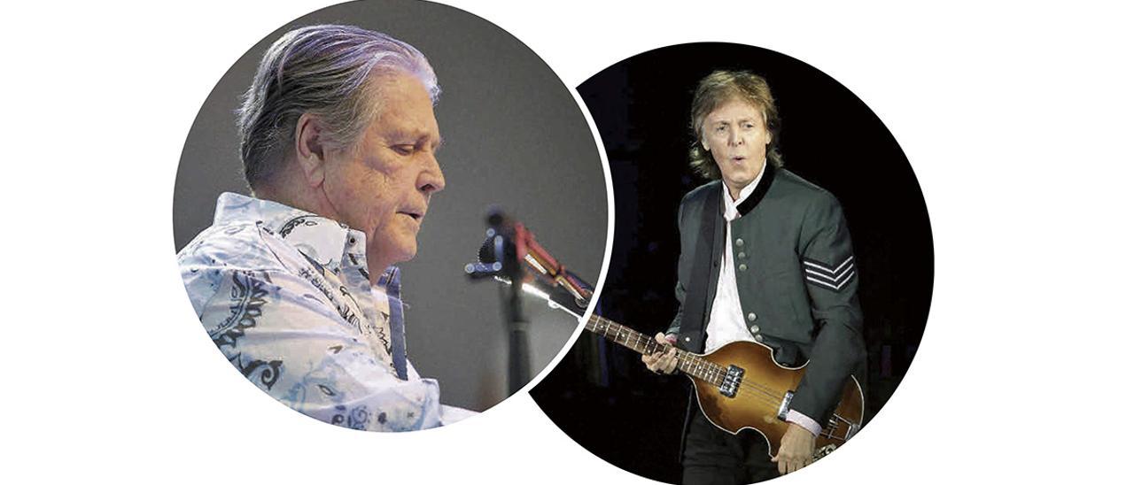 Imágenes recientes de Brian Wilson y Paul McCartney.