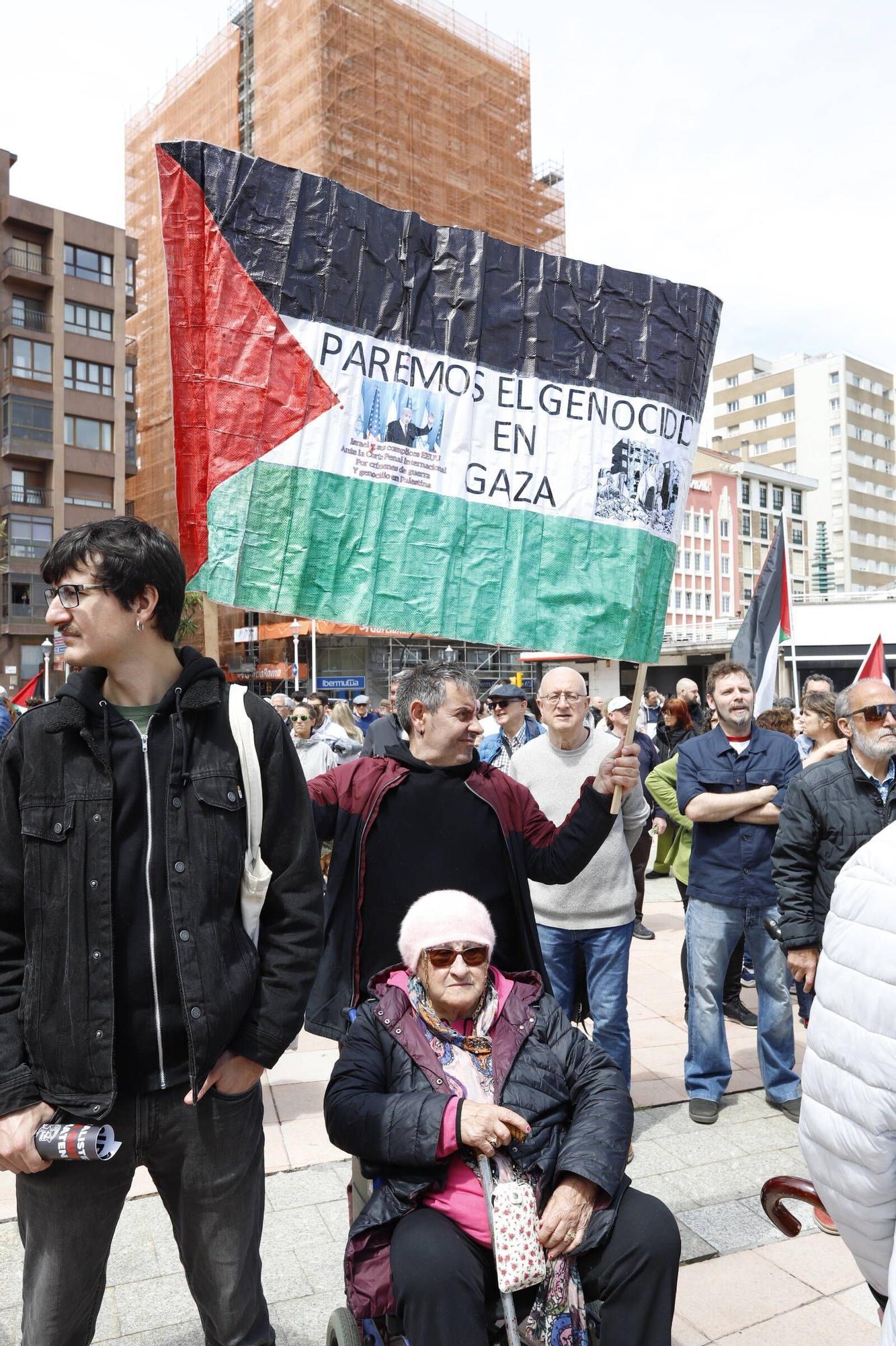 Así fue la nueva movilización en Gijón por Palestina (en imágenes)