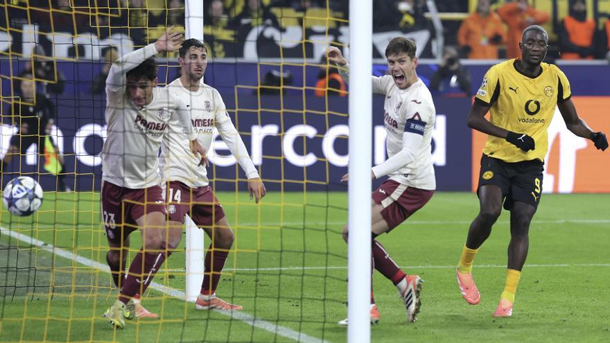 El Villarreal se desfigura tras una noche aciaga en Dortmund