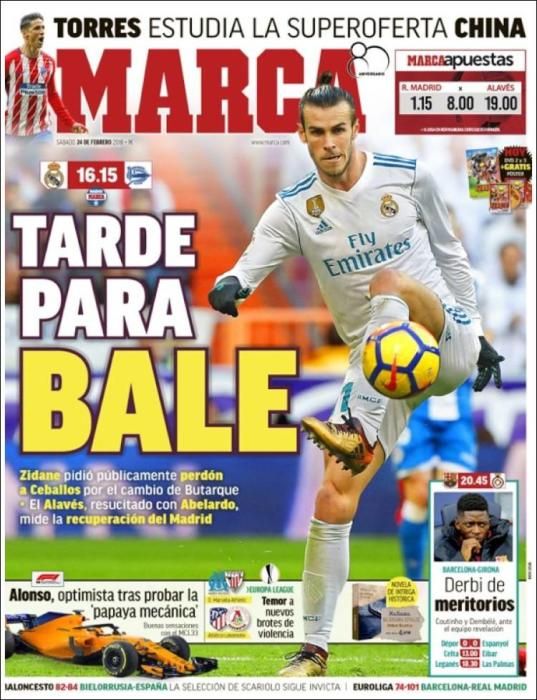 Portadas sábado 24 de febrero de 2018