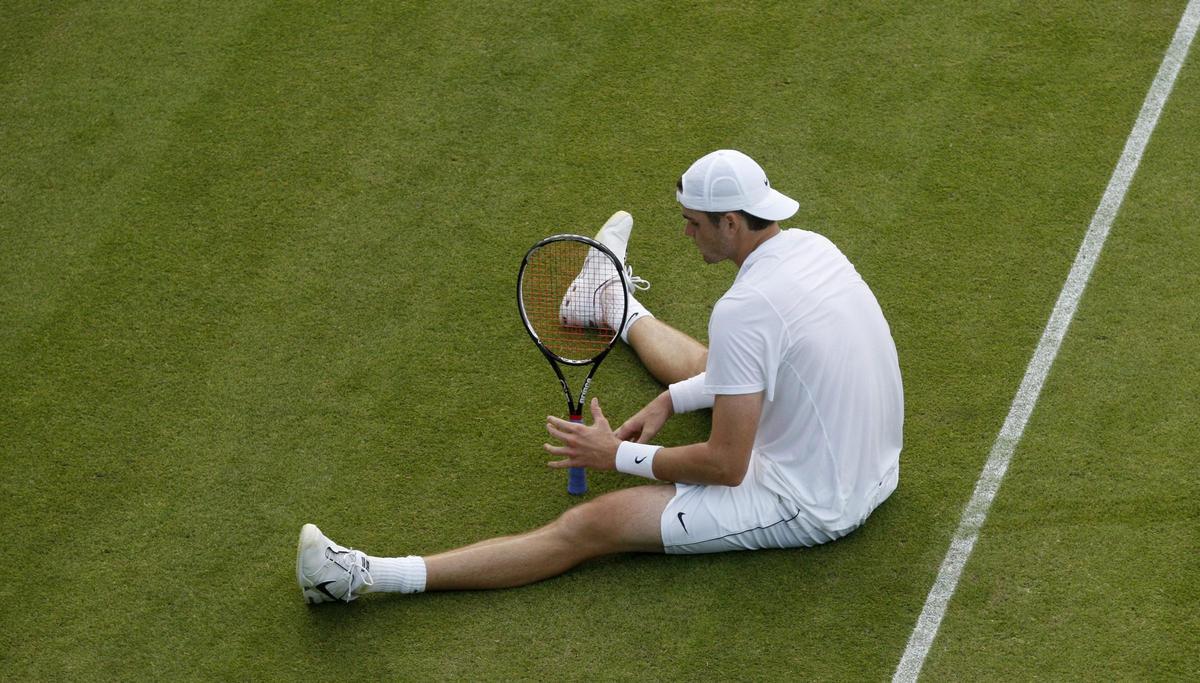 Isner, durante el partido