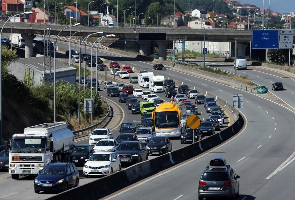 Colapso en las salidas de Vigo