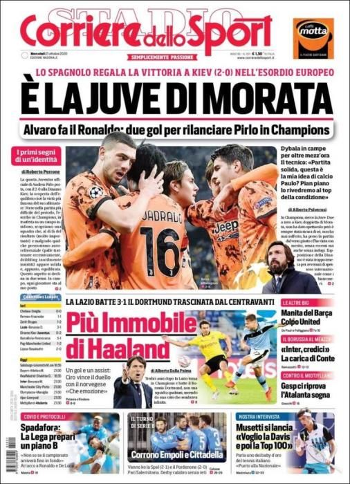 Portada CORRIERE DELLO SPORT 21 octubre 2020