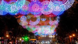 Ejemplo de iluminación navideña, en la ciudad de Madrid