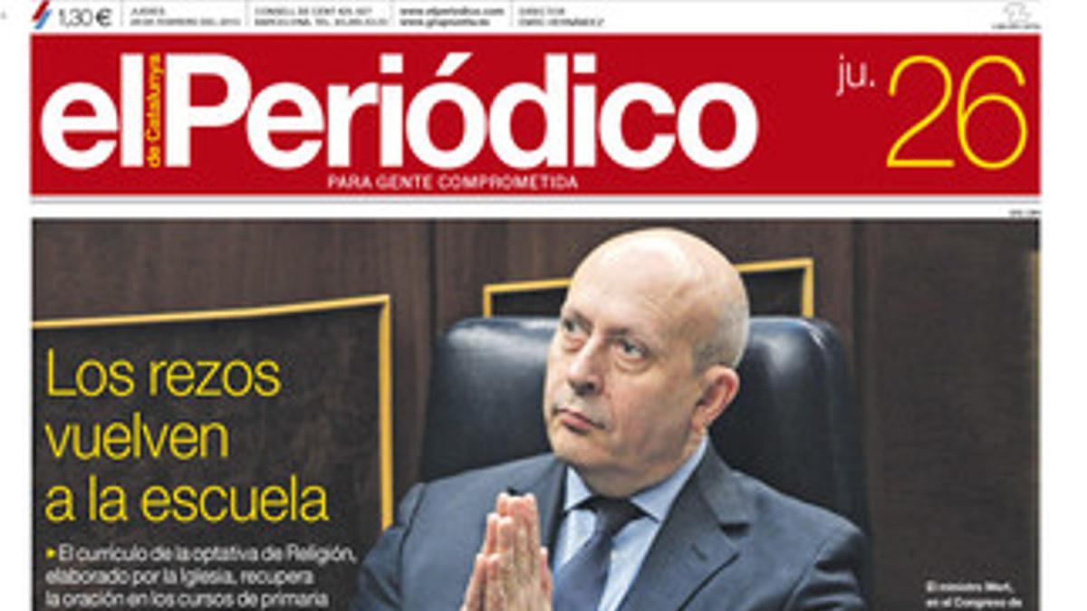 La portada del 26 de febrero