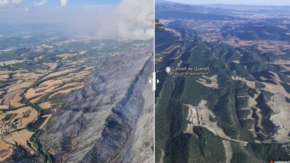El incendio de Santa Coloma de Queralt: antes y después