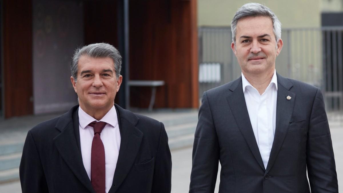 Joan Laporta y Victor Font, durante las elecciones a la presidencia del Barça