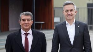 Joan Laporta y Victor Font, durante las elecciones a la presidencia del Barça