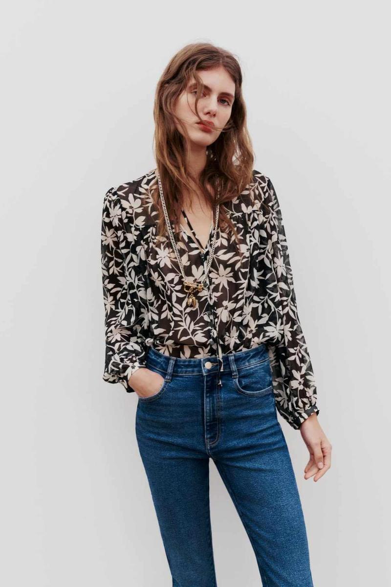 Blusa estampada flores zara new arrivals