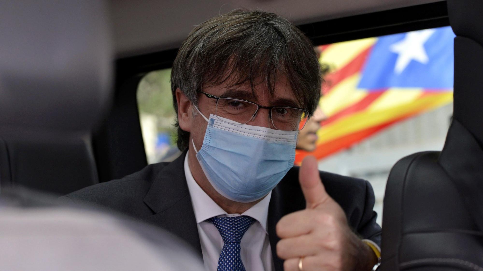 El expresident catalán, Carles Puigdemont, en Cerdeña (Italia)