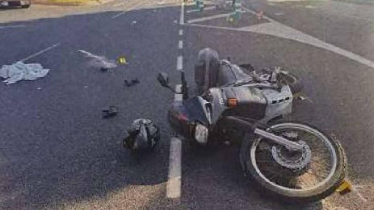 Estado en el que quedó la motocicleta en el accidente.
