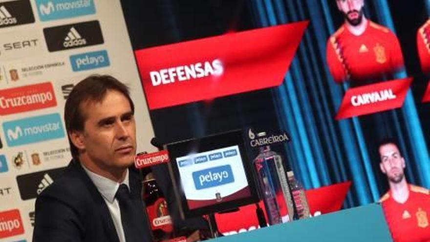 Julen Lopetegui, durant l&#039;anunci de la llista de convocats