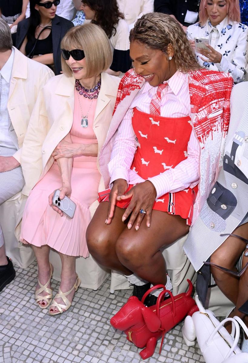 Serena Williams y Anna Wintour en el desfile de Thom Browne en París