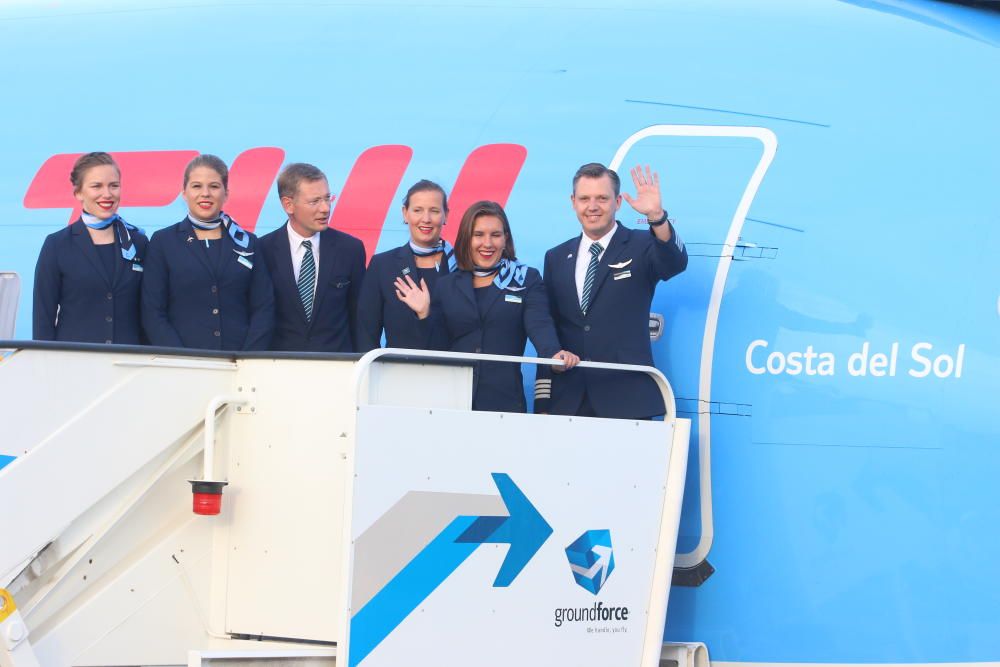 Bautizo de un avión de TUI en el Aeropuerto de Málaga.