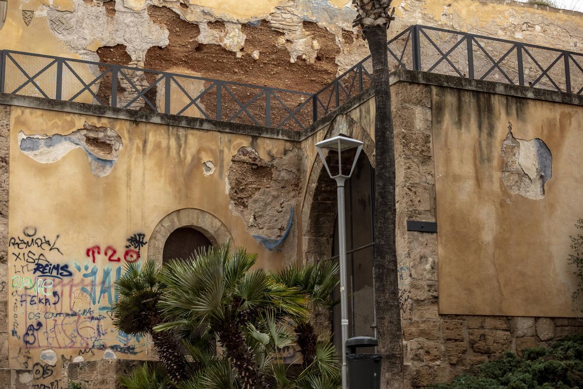 Detalle de los daños en este conjunto histórico de Palma.