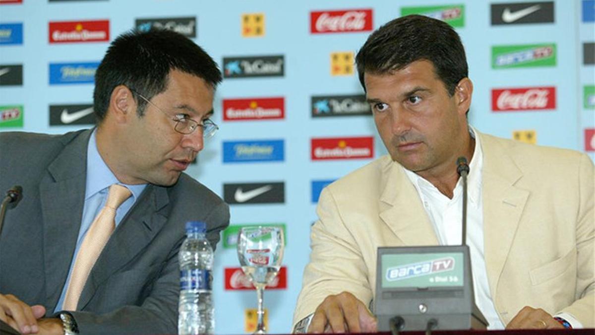 Bartomeu y Laporta cuando los dos eran directivos del Barça