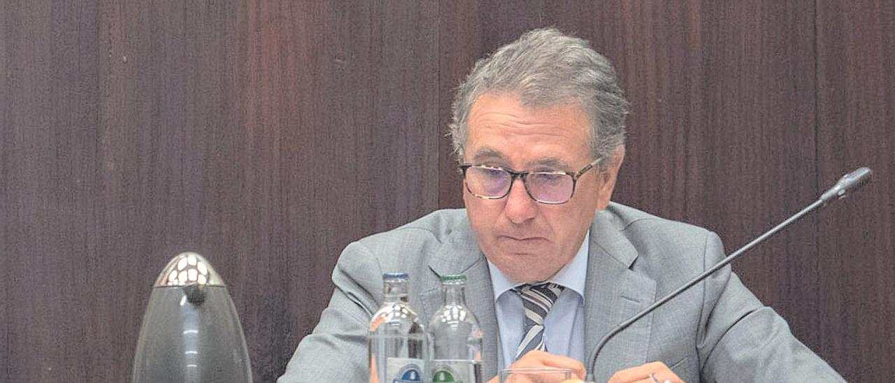 José Juan Sánchez Arencibia, interventor del Cabildo, durante un Pleno. | | LP/DLP