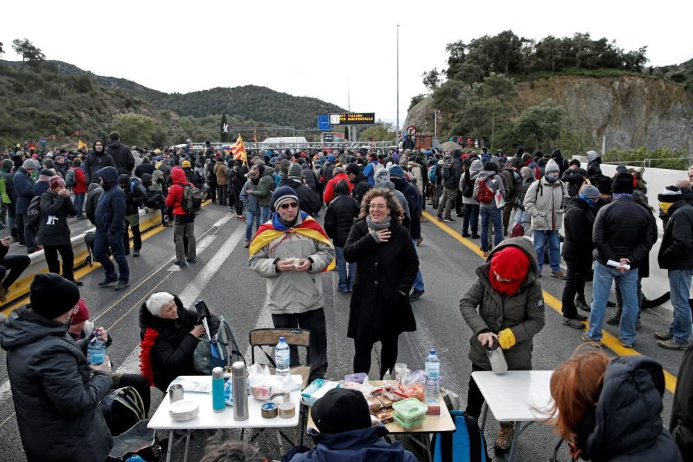 Protesta independentista en La Jonquera