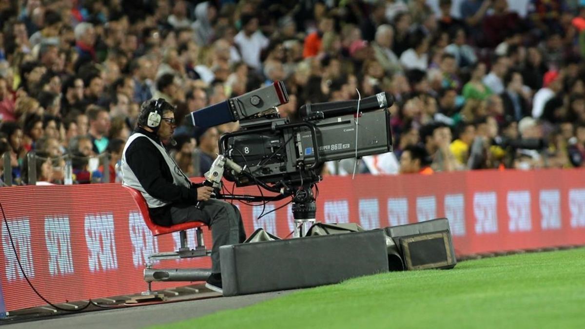 television deportes camaras de television durante un partido