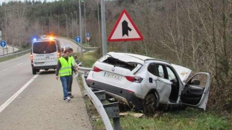 Herido al salirse de la Autovía en Llanes