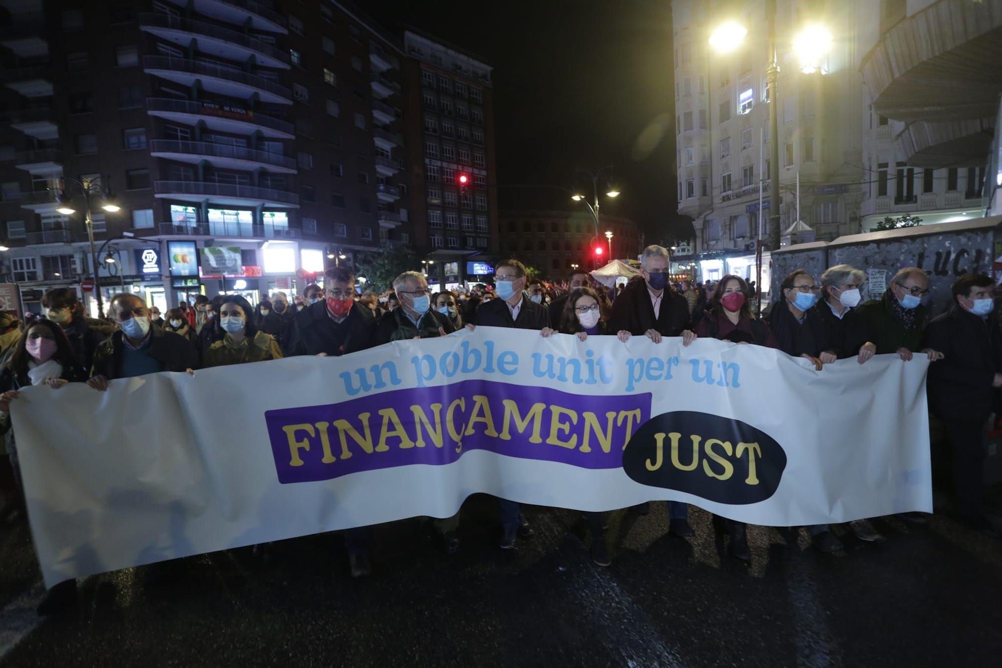 La manifestación en València por una financiación justa, en imágenes