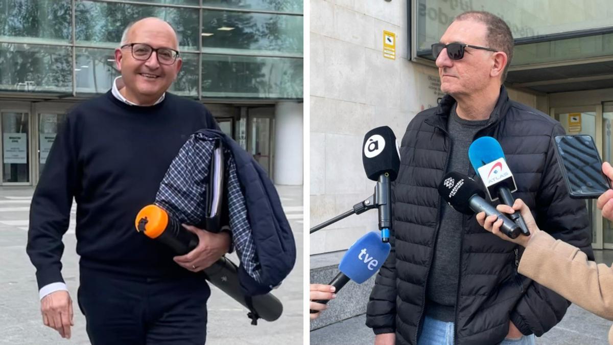 El catedráticó de ingeniería cartográfica Josep Pardo Pascual, a la izquierda, y Salvador Baixauli, el yerno de una mujer fallecida en Catarroja el 29-O.