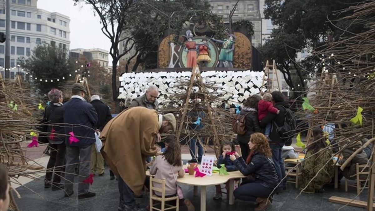 empiezan las actividades navideas en la plaza de Catalunya