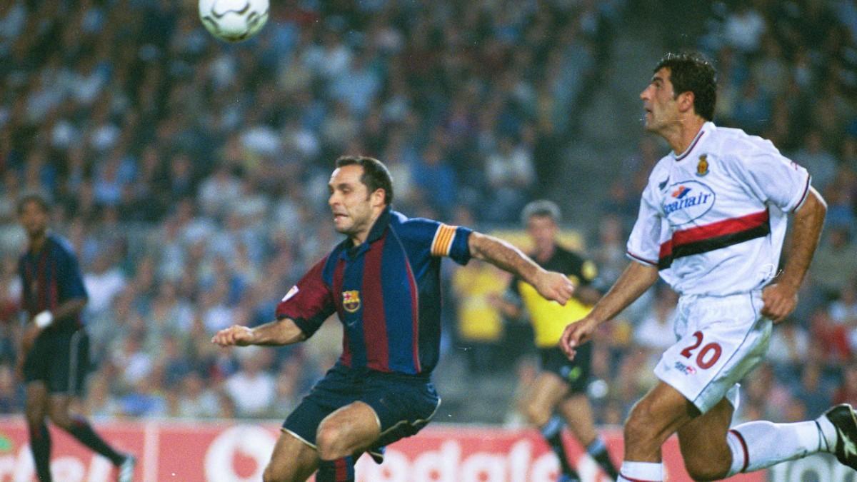 Sergi Barjuan y Nadal en un Barça-Mallorca