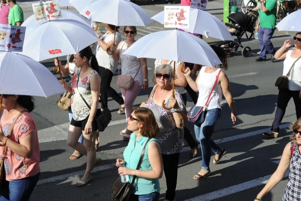 La protesta de educación en Murcia, en imágenes