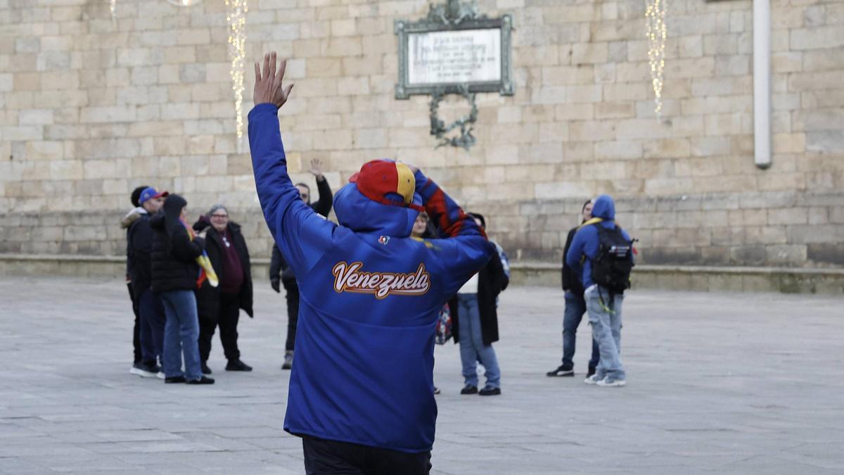 Un joven en la concentración celebrada el pasado domingo en Santiago