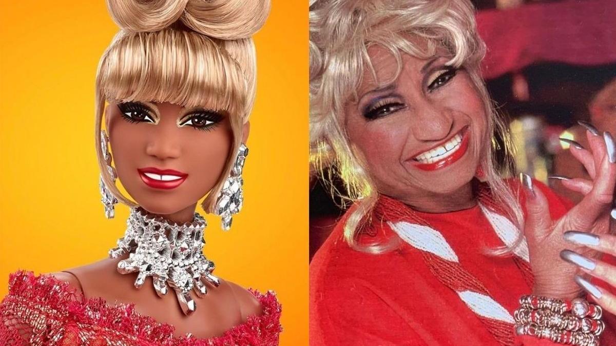 Muñeca Barbie con la figura de Celia Cruz.