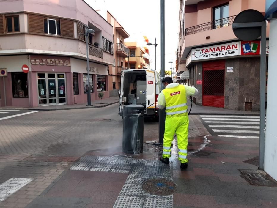 Labores de limpieza y desinfección en Telde.