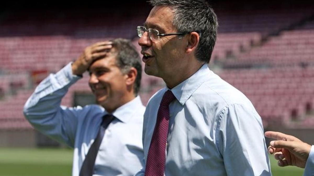 Bartomeu y Laporta, en una imagen durante la campaña electoral