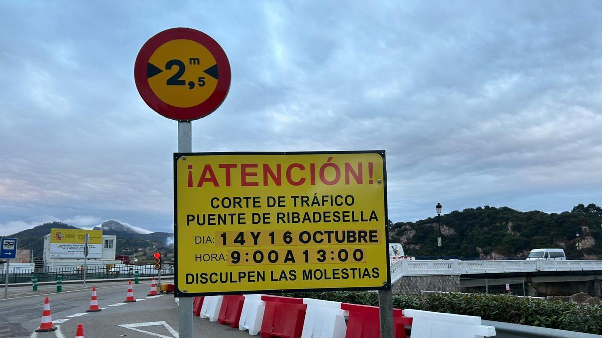 Obras en el puente de Ribadesella