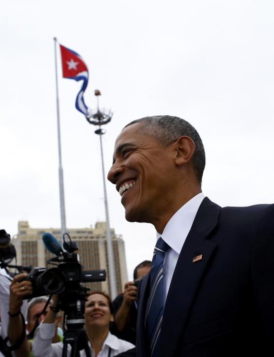 Raúl Castro recibe a Obama en el Palacio de la Rev