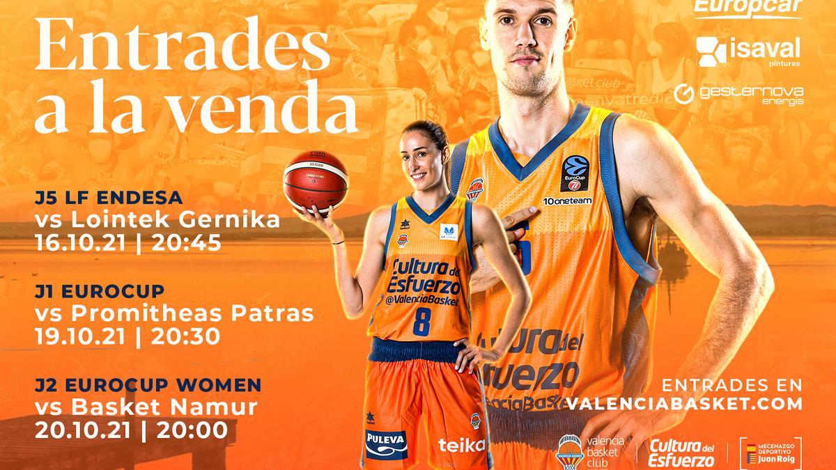 Entradas a la venta para el Valencia Basket masculino y femenino