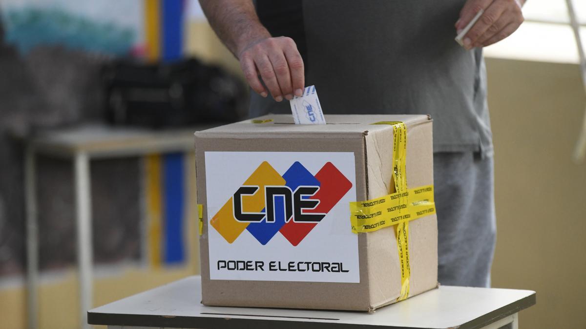 Centro de votación en Caracas (Venezuela).