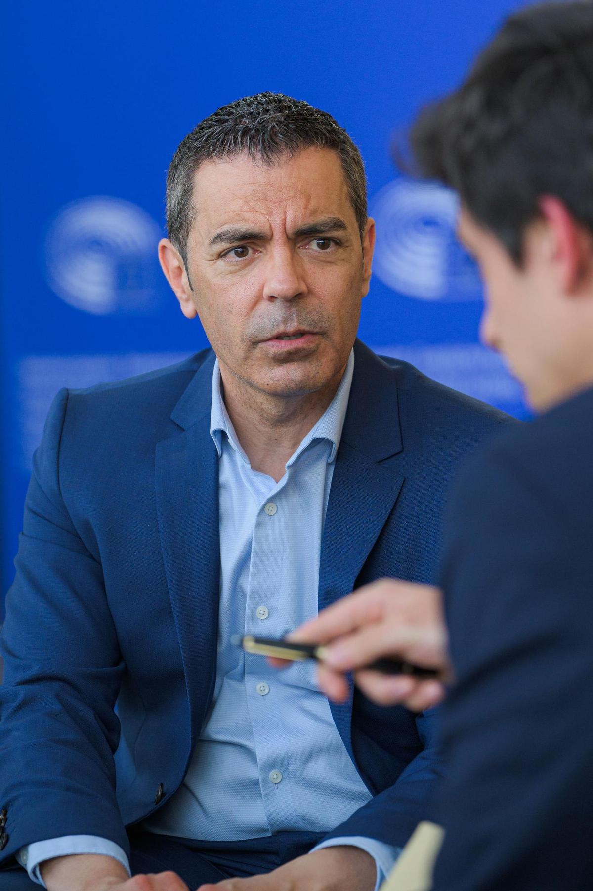 Marcos Ros, europarlamentario del grupo S&amp;D, durante la entrevista